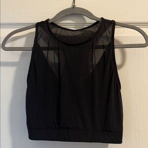 ADAM SELMAN SPORT RACERBACK CROP TOP - BLACK MESH - SIZE M